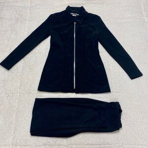 Meghan Matthew matching black set pant suit